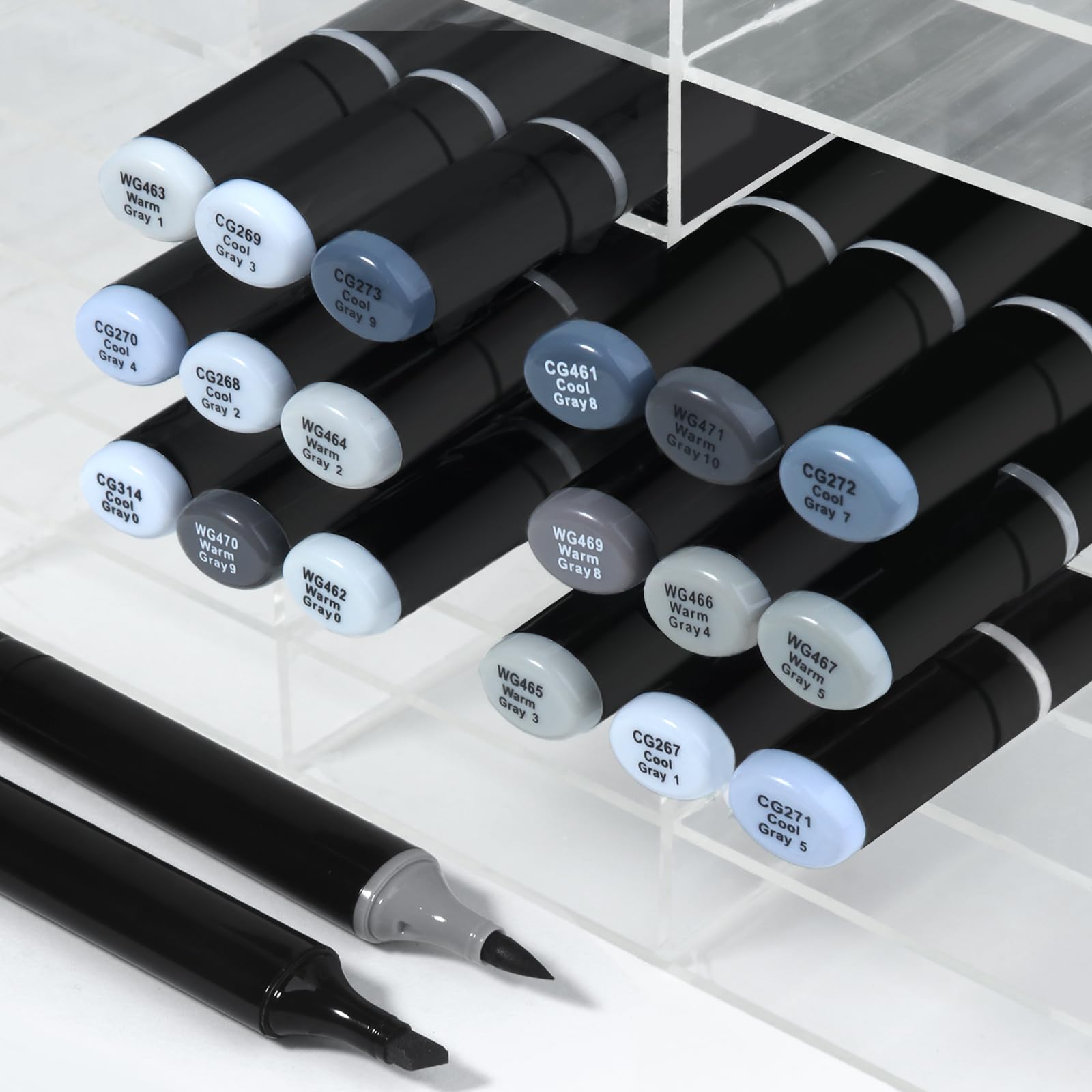 Amazon.com: MEI COLOUR Gray Grey Alcohol Markers Brush Tip, 20pc